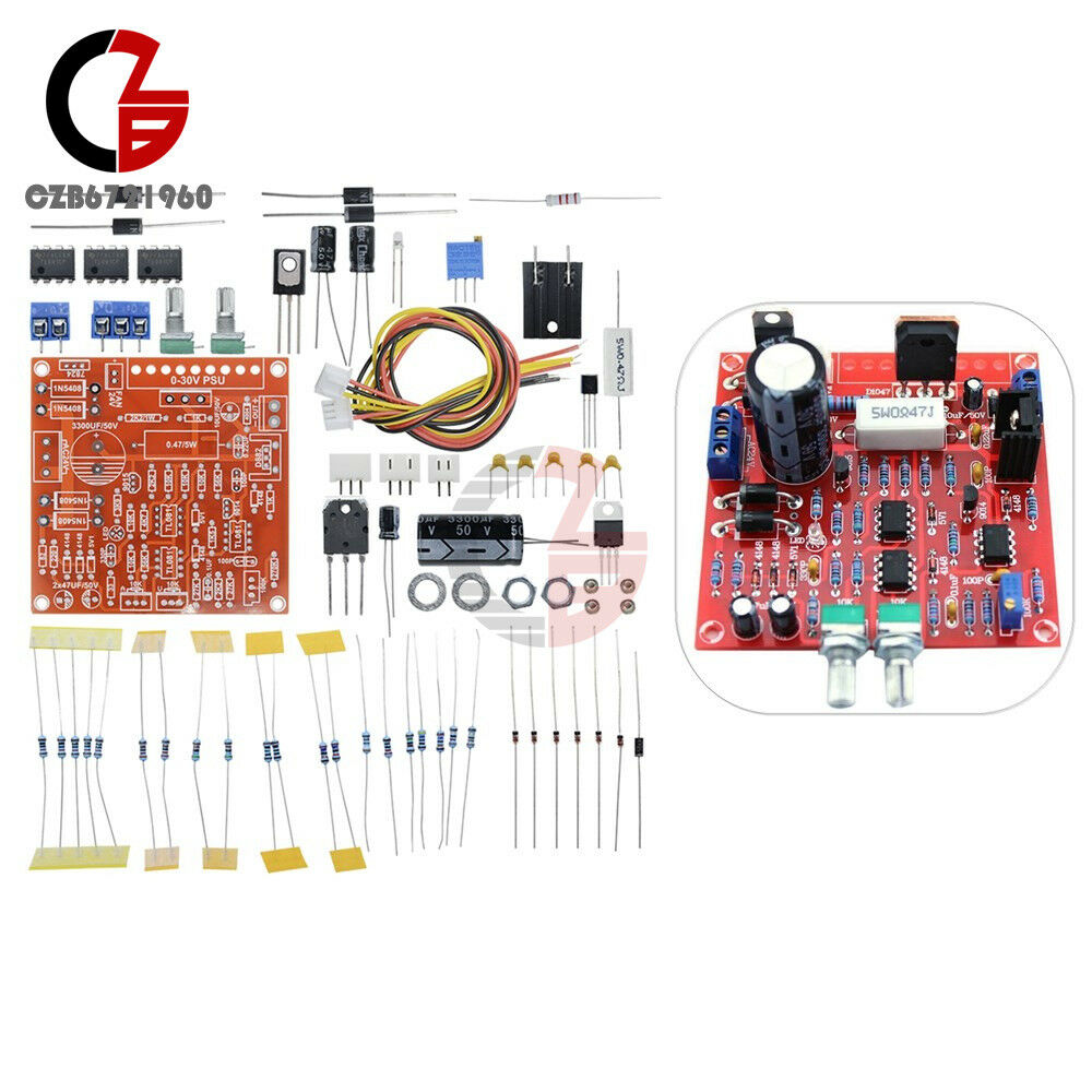 0-30V 2mA-3A Adjustable DC Regulated Power Supply DIY Kit Short with Protection