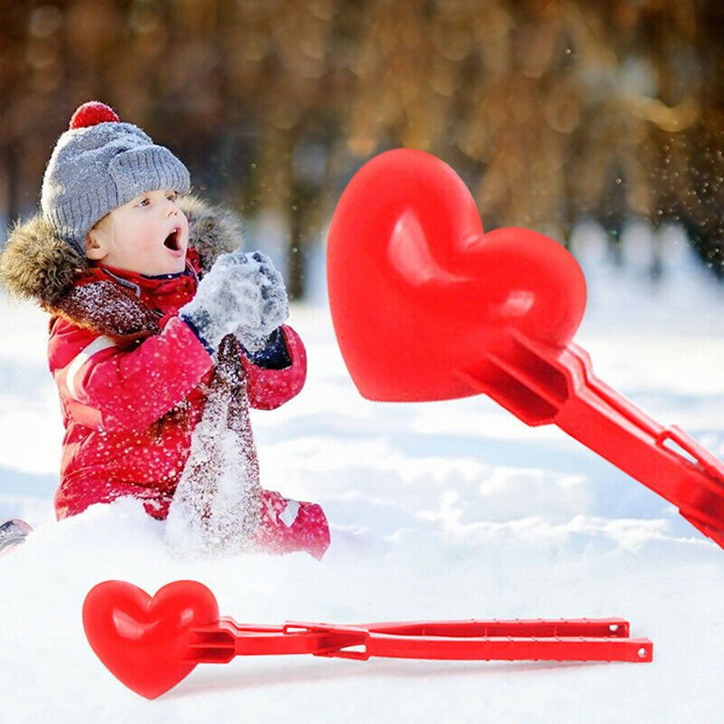 Heart Shaped Snowball Maker Clip Winter Sand Ball Mold Plastic Clamp Kid .l8