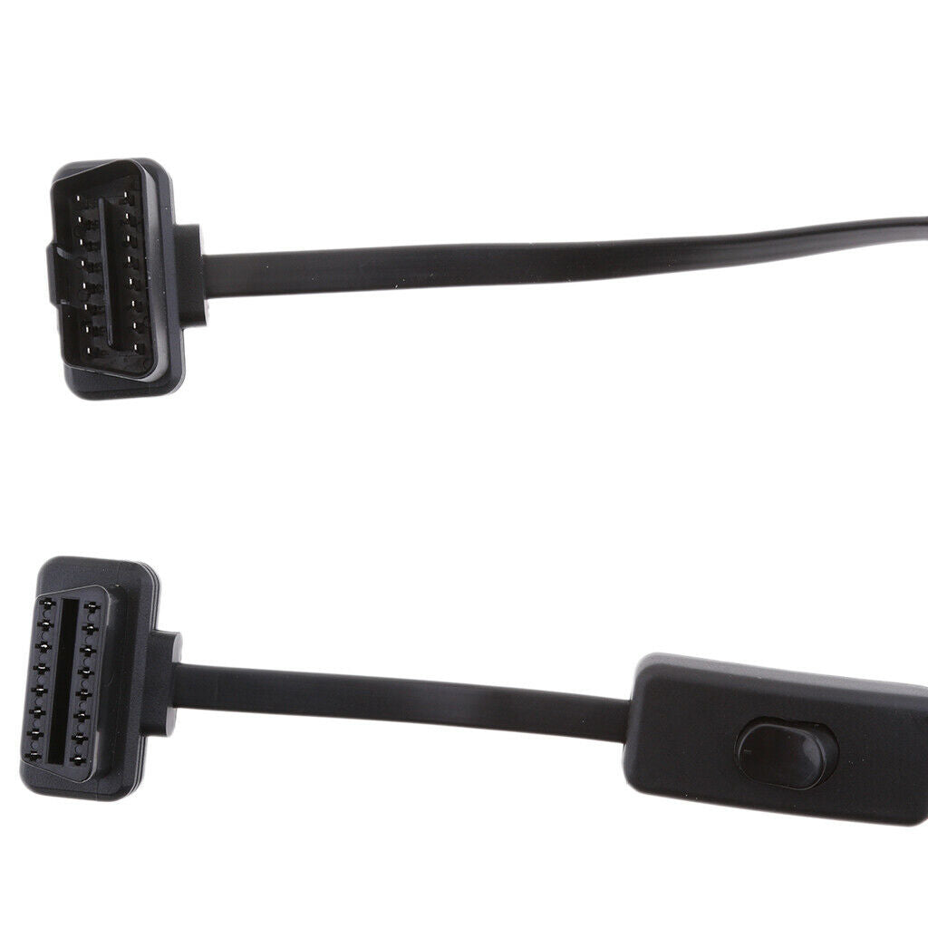 3X 16Pin M/F Male to Female OBD2 Cord Extension Diagnose Cable + Power Switch