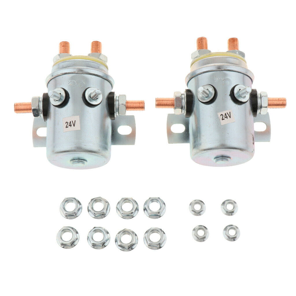2x Solenoid Relay Switch 6-Terminal for Winch Golf Cart Continuous Duty 24V
