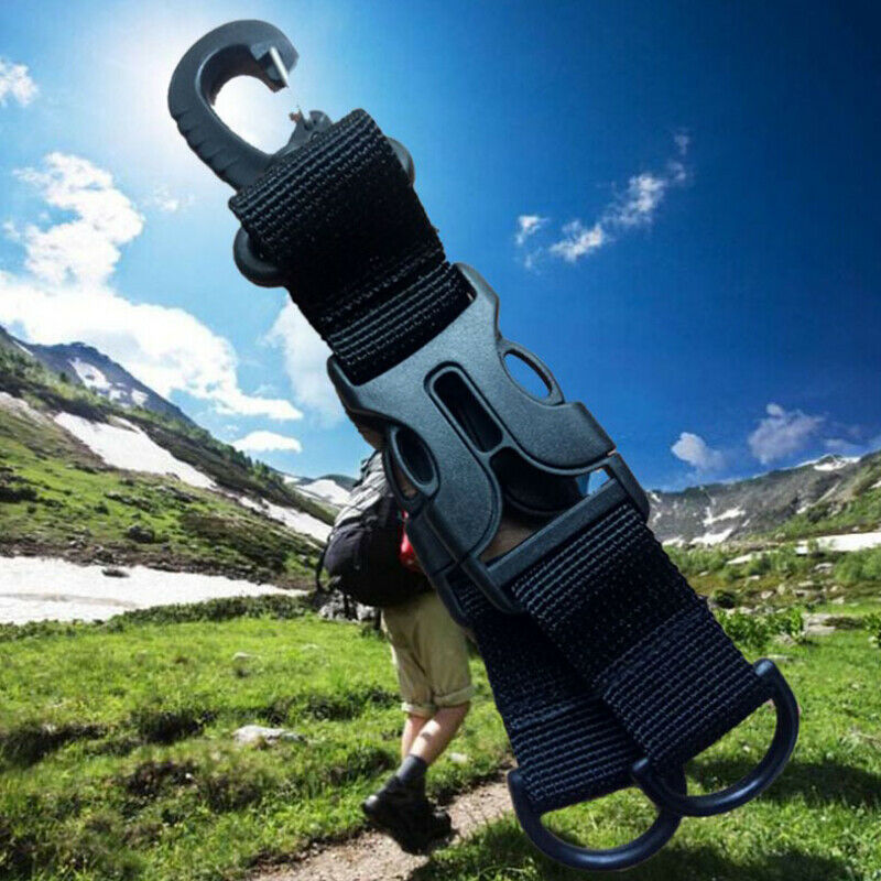 Carabiner Outdoor Hike Water Bottle Buckle Holder Tool Attach Webbing Bac.l8