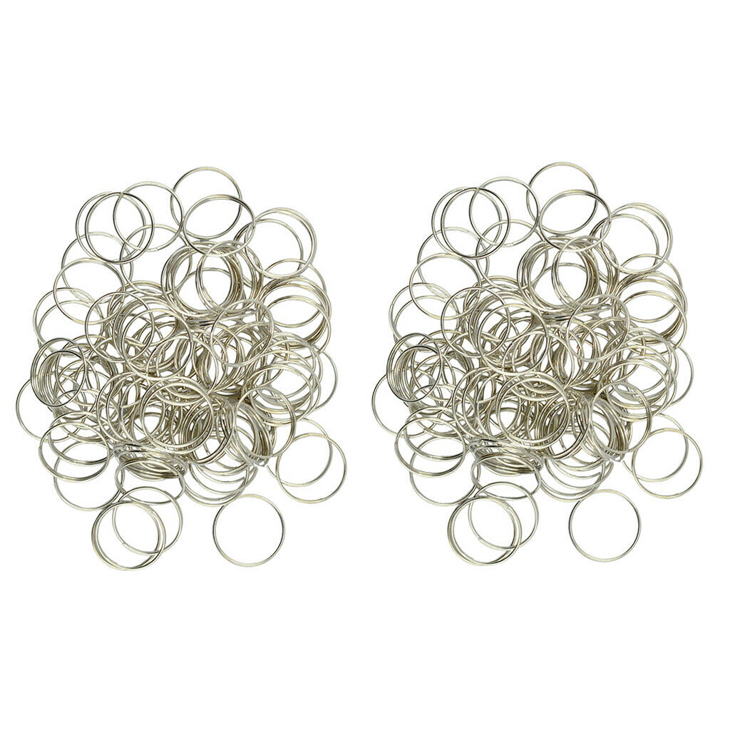 200Pcs 18mm Key Rings Split Jump Ring Keychain Hoop Loop Keyrings Blank Lot