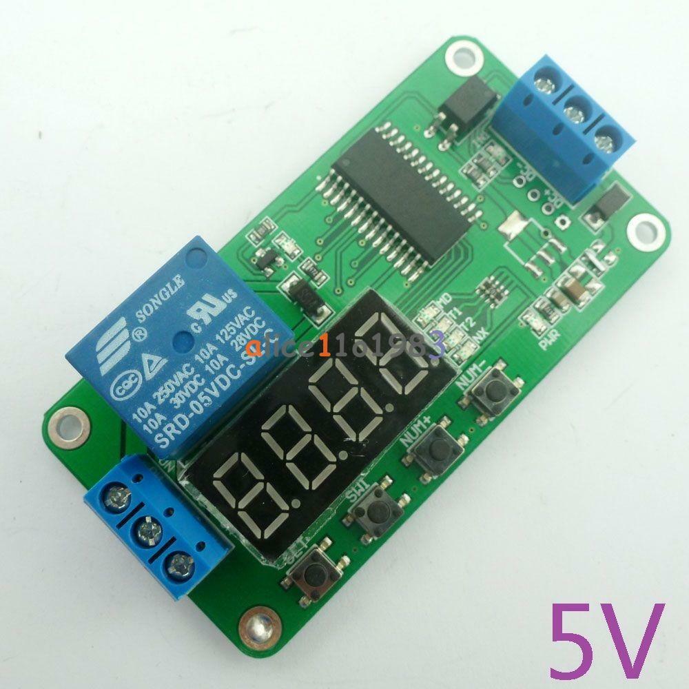 DC 5V Multifunction Self-lock Relay PLC Cycle Timer Module Delay Time Switch