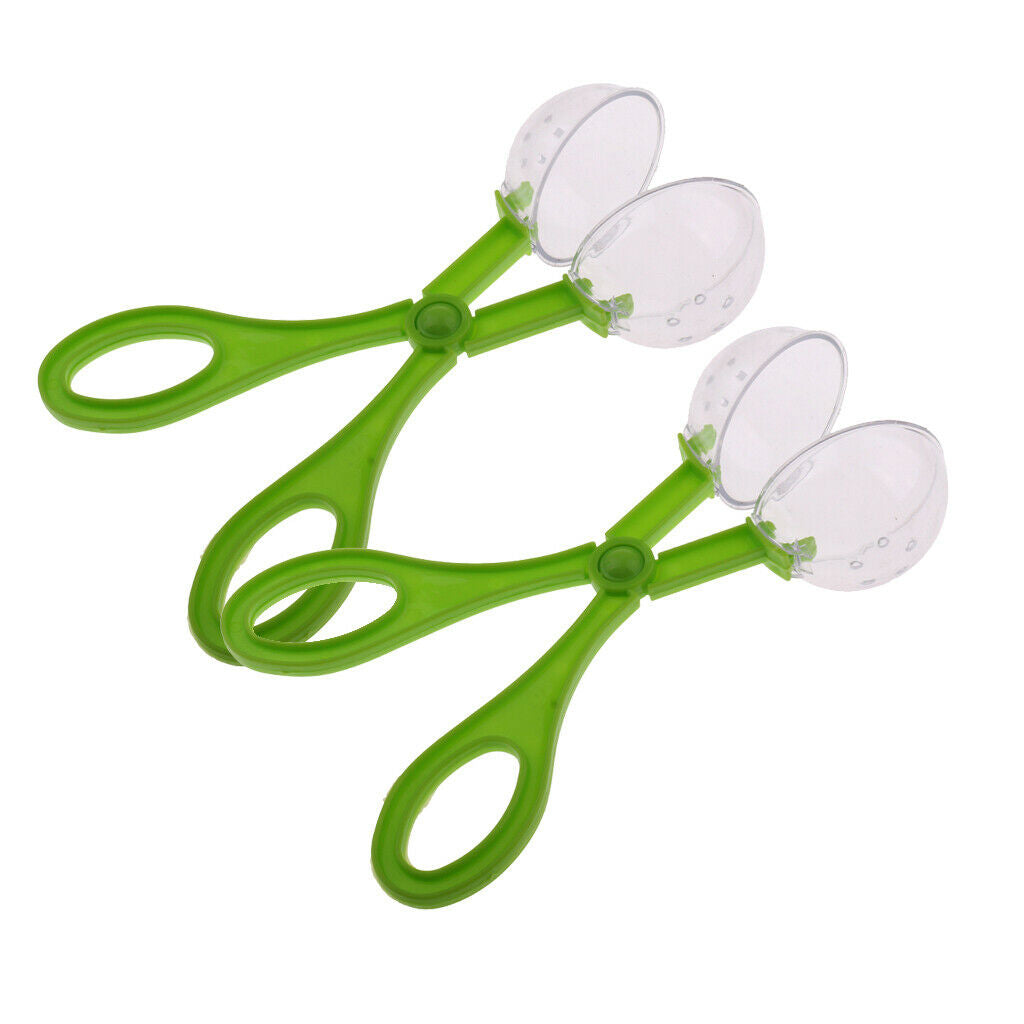 2x Plastic Reptile Terrarium Insect Catch Clamp Feeding Clip Cleaning Tools