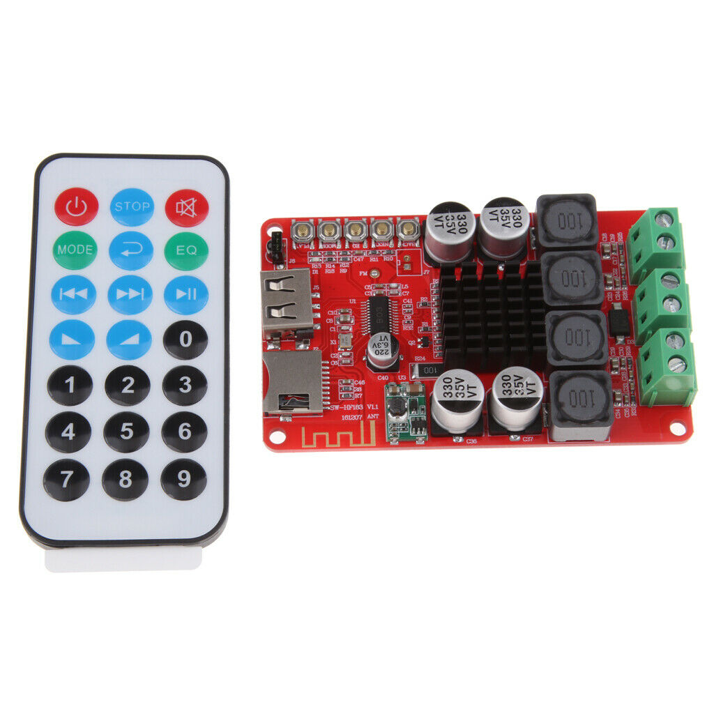 TPA3116 2X50W bluetooth digital amplifier board and remote control