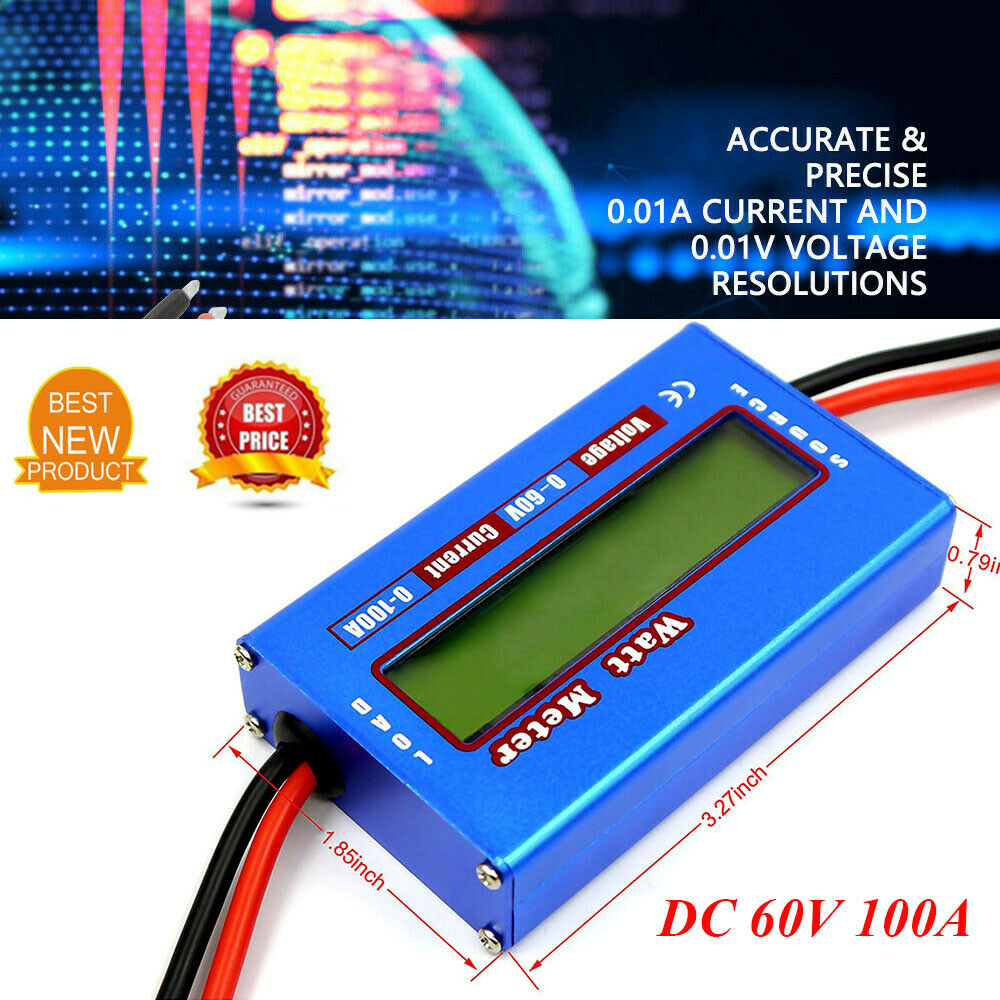 Digital Monitor LCD Watt Meter Ammeter RC Battery Power Amp Analyzer DC 60V/100A