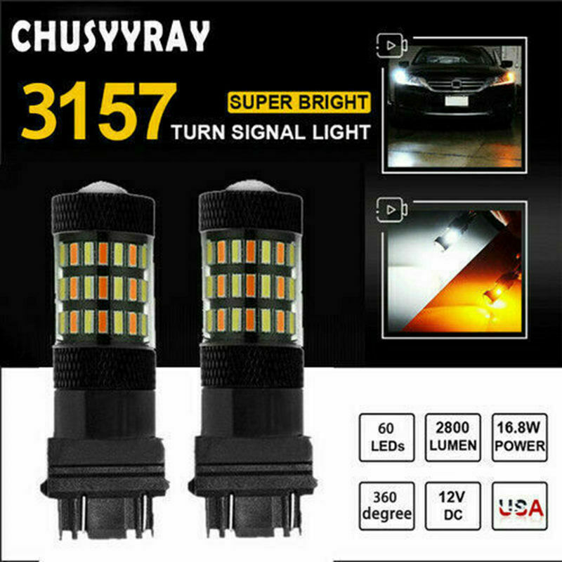 2x 3157 Switchback LED Front Turn Signal Light Bulb for Dodge Ram 1500 2500 3500