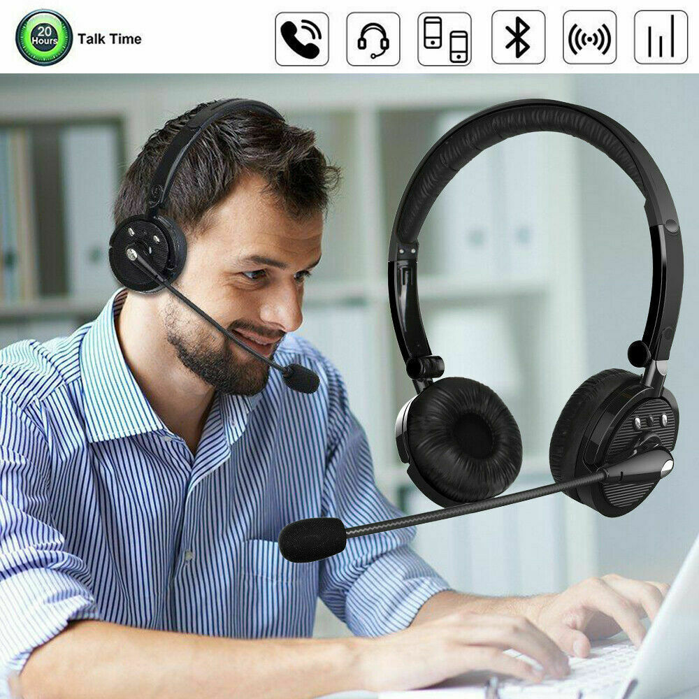 Noise Cancelling Headphone Wireless Bluetooth Headset With Boom Mic for Trucker