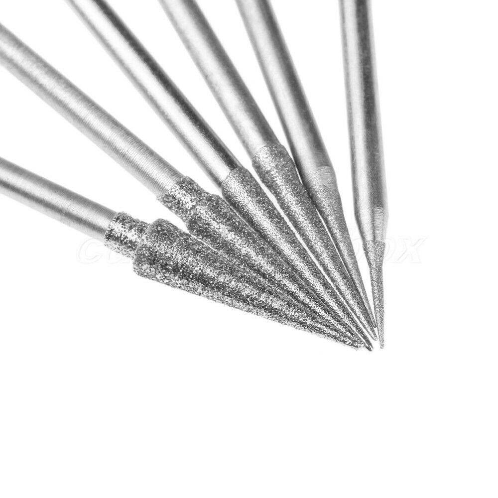 30Pc D Type Diamond Coated Rotary Drill Bit Burrs Grinding Polishing Rotary Tool