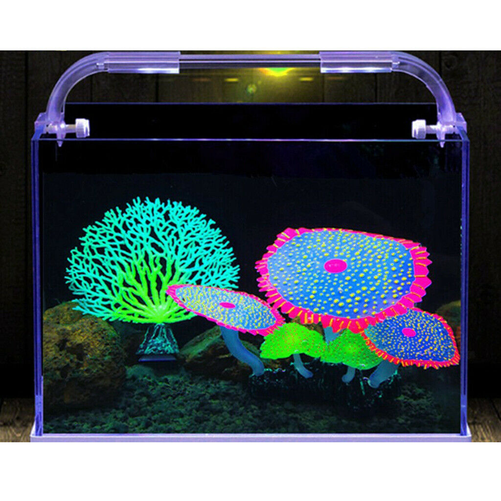 Glowing Effect Silicone Artificial Coral Plant for Fish Tank Aquarium purple