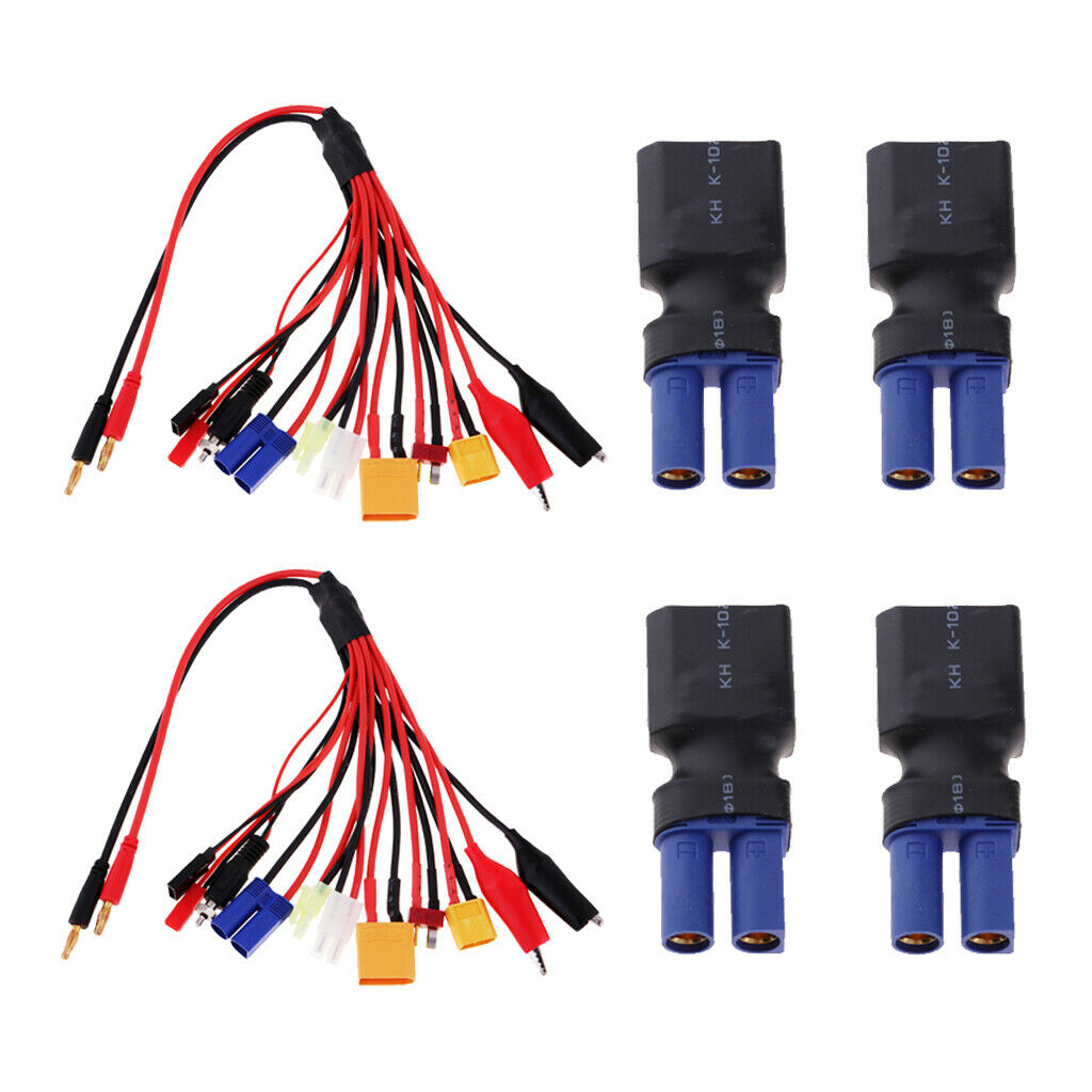 No Wires Connector XT90 to EC5 + 10 in1 Multifunctional Charge Adapter Wire