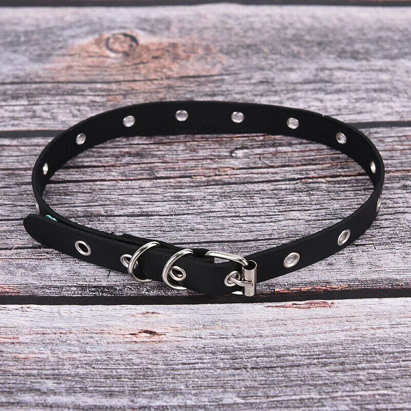 Women Punk Gothic Leather Choker Necklace Sexy Collar Neck Ring Jewelry G-PN.DD