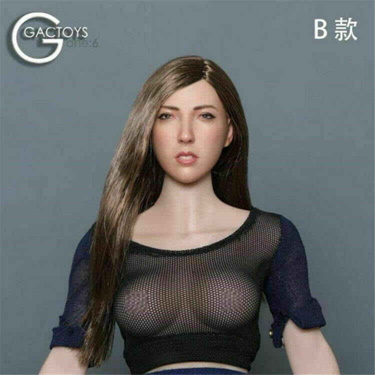 1/6 GACTOYS GC043B Asian Girl Long Planted Hair Head Sculpt Fit 12'' PH TBL Body