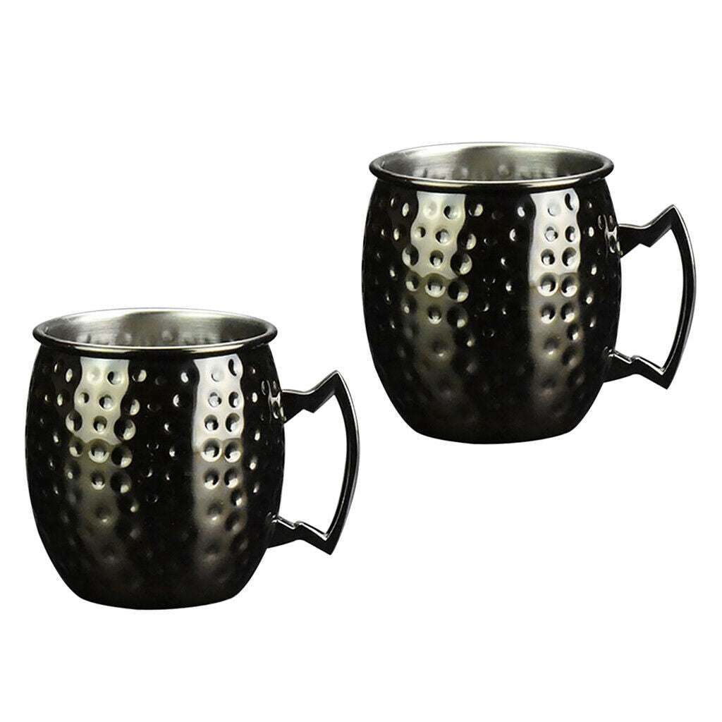 2 Packs Moscow Mule Cup Hammered Mugs Cocktail Vodka Drinking 530ml Gift