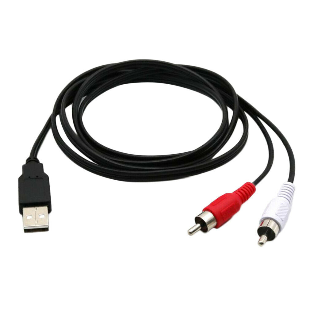 USB2.0 Male to 2 RCA Male AV Converter Audio Adapter Cable for HDTV TV