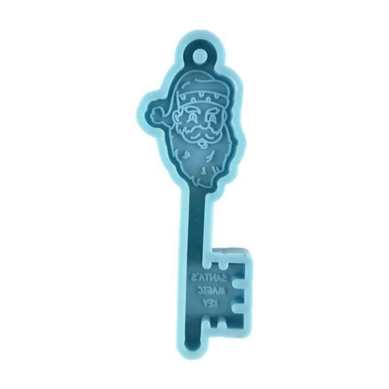 Santa Claus Key Shape Keychain Mould Crystal Epoxy Creative Silicone Mould