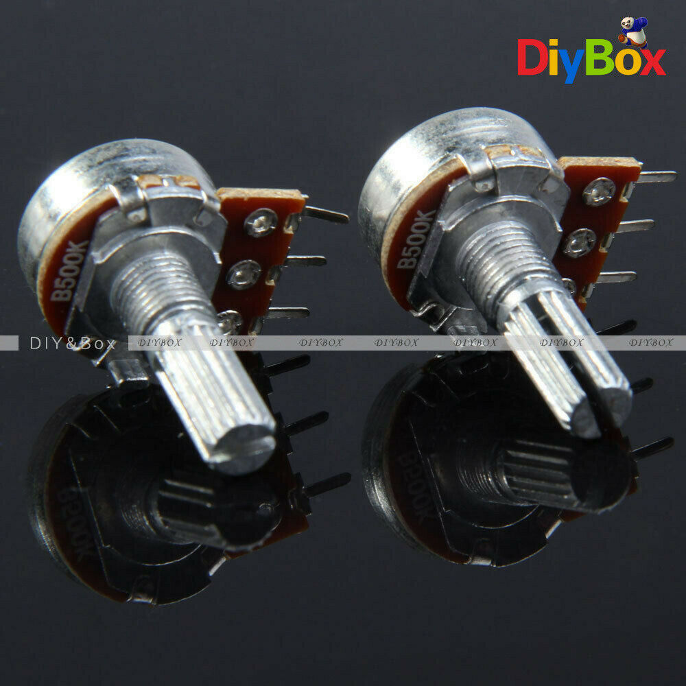10PCS 500K Ohm B500K Knurled Shaft Linear Rotary Taper Potentiometer 15mm 3 Pins