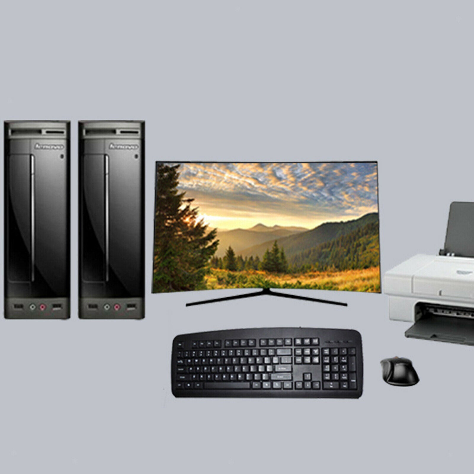 2 In 1 Out HDMI KVM Switch 4K@60Hz Sharing 1 Monitor Keyboard Mouse Printer