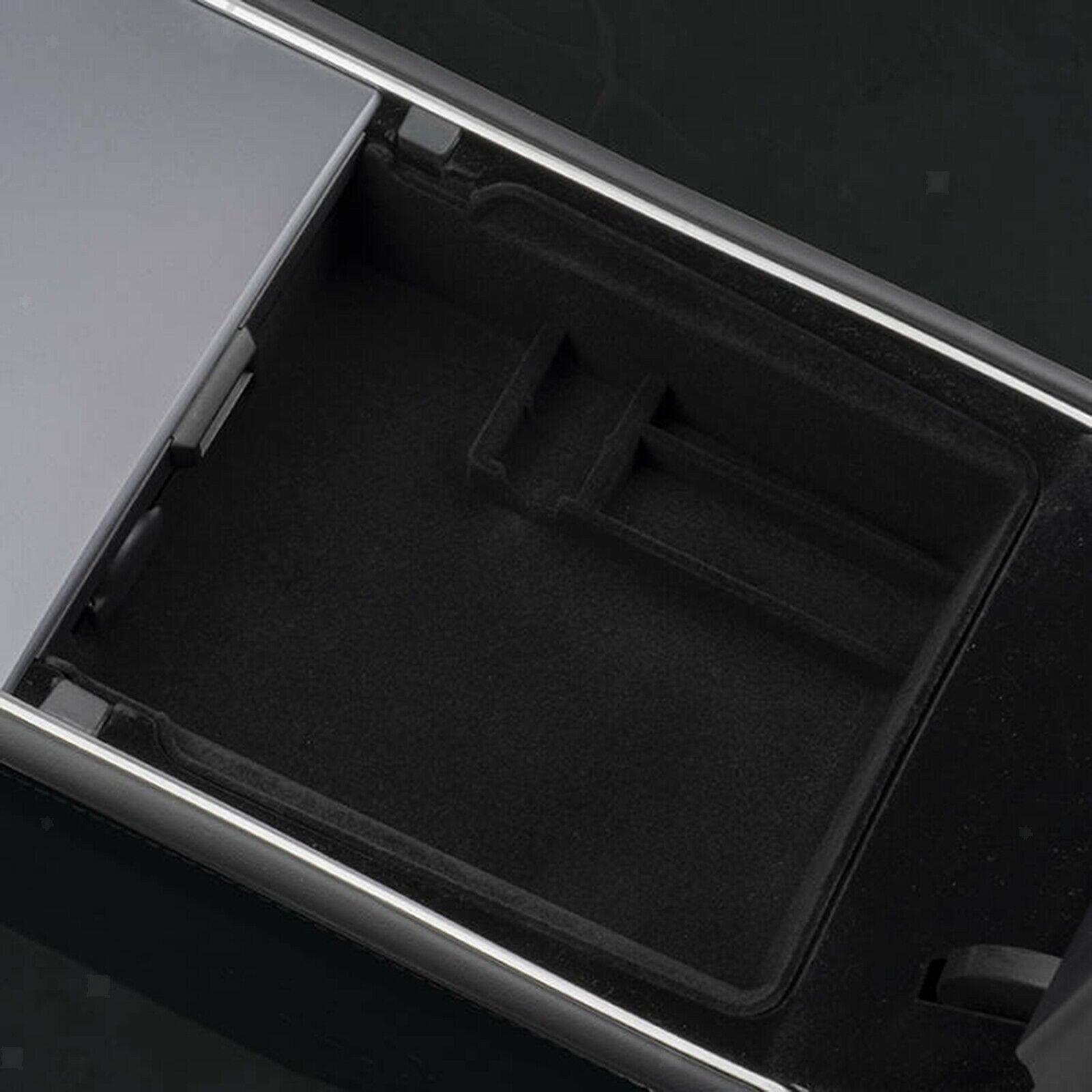 Durable Plasatic Car Center Console Storage Box Flocking Armrest Organizer Tray
