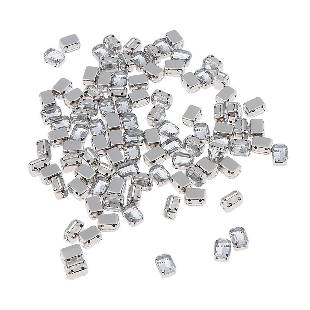 100Pcs Acrylic Flatback Sew On Claw Drill Rhinestones DIY Project 10mm