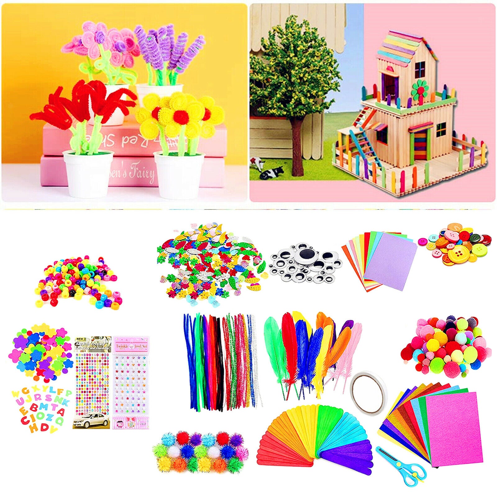 Art and craft supplies kit handmade for birthday children