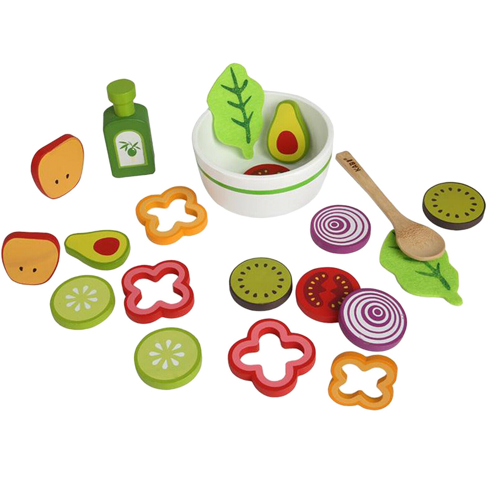 Garden Vegetables Wooden Cooking Accessories for Kids, Pretend Play Food,