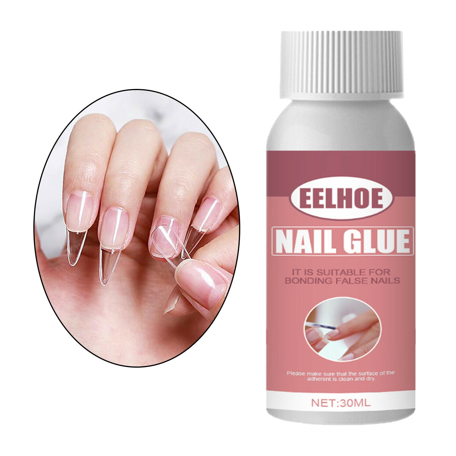 Fast Drying Nail Glue with Brush for False Nail Gems Adhesive Fast Bonding