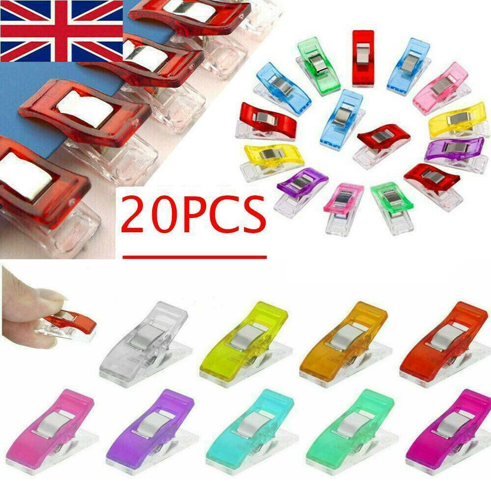 20 Colorful Wonder Clips Sewing Knitting Crochet For Fabric Quilting Craft DIY
