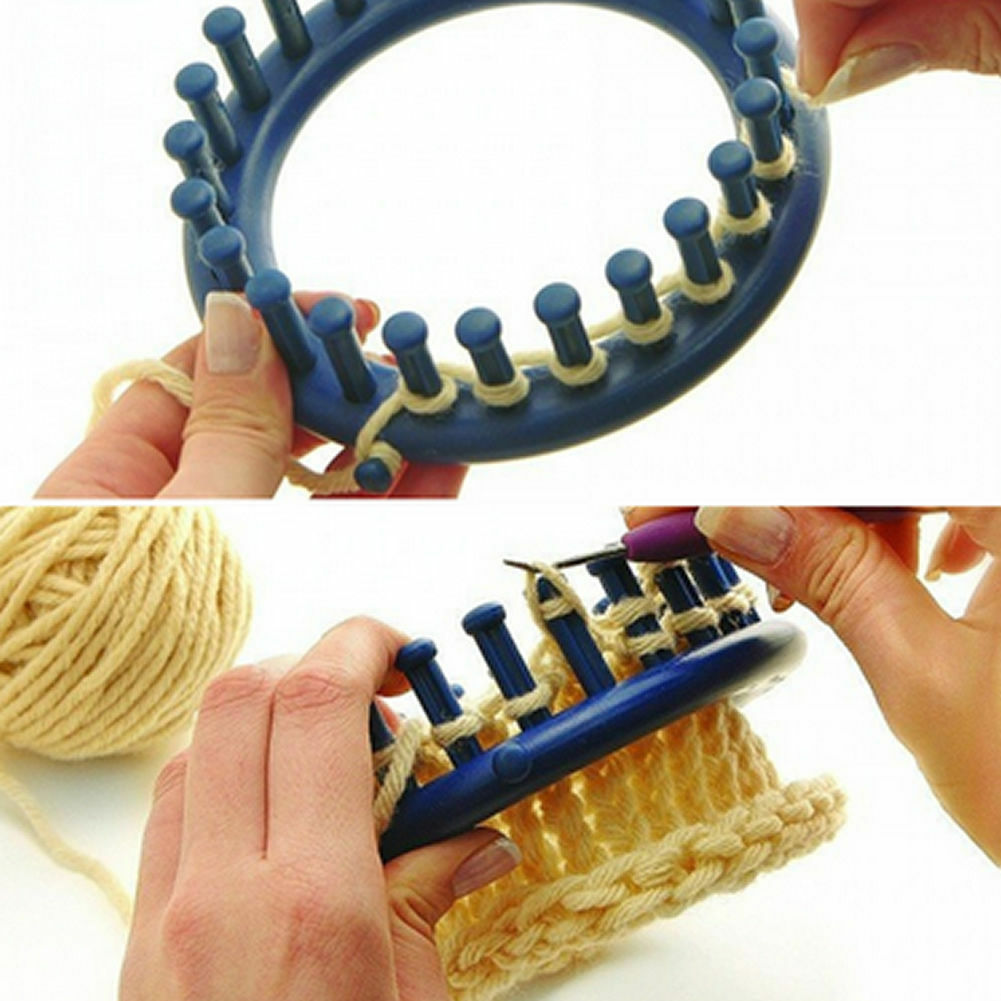 Chaud Bleu Cercle Rond Chapeau Classique 14CM Tricot Knifty Tricotage Loom Kit S