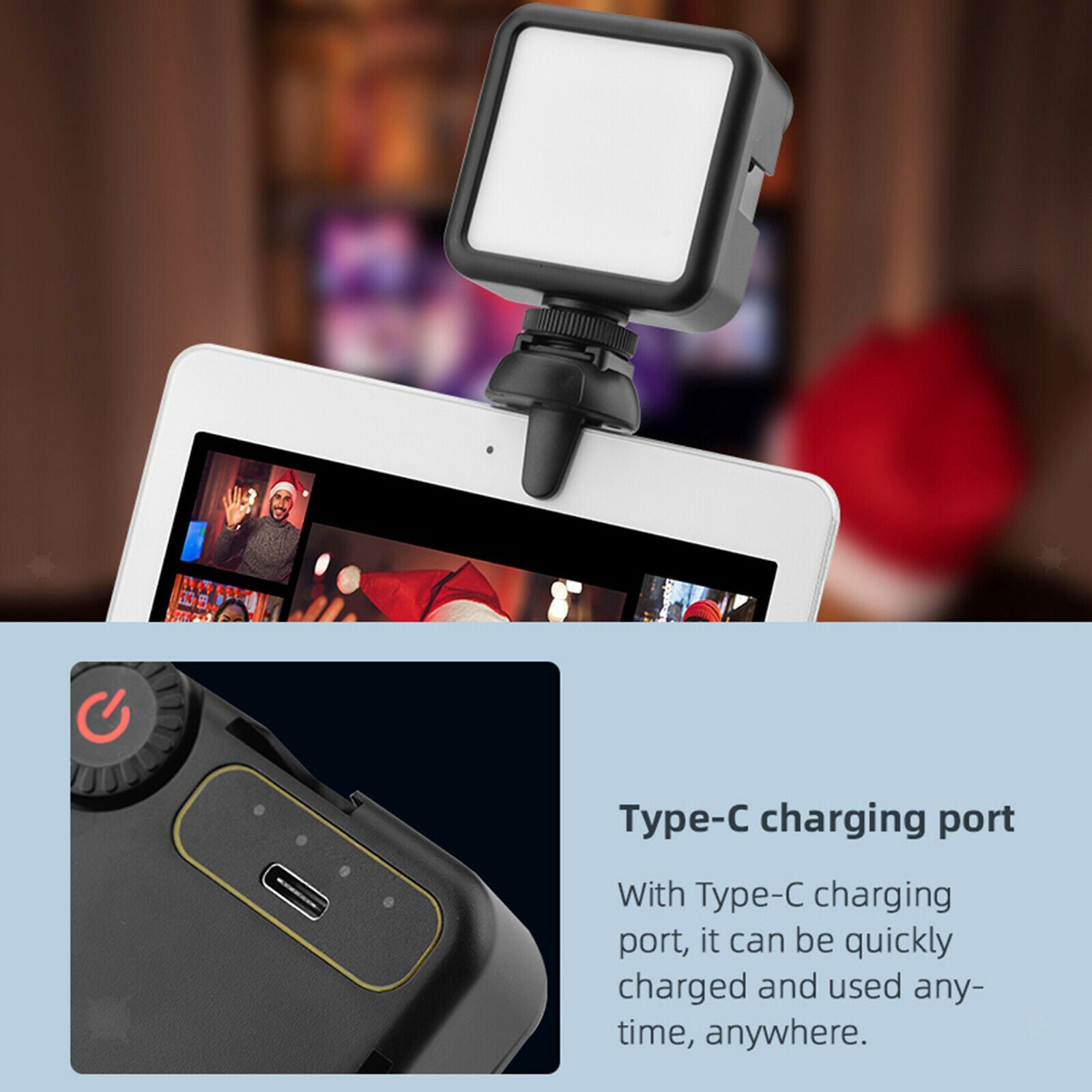 Webcam Video Conference Lighting Kit with Clip for Interview Live Streaming