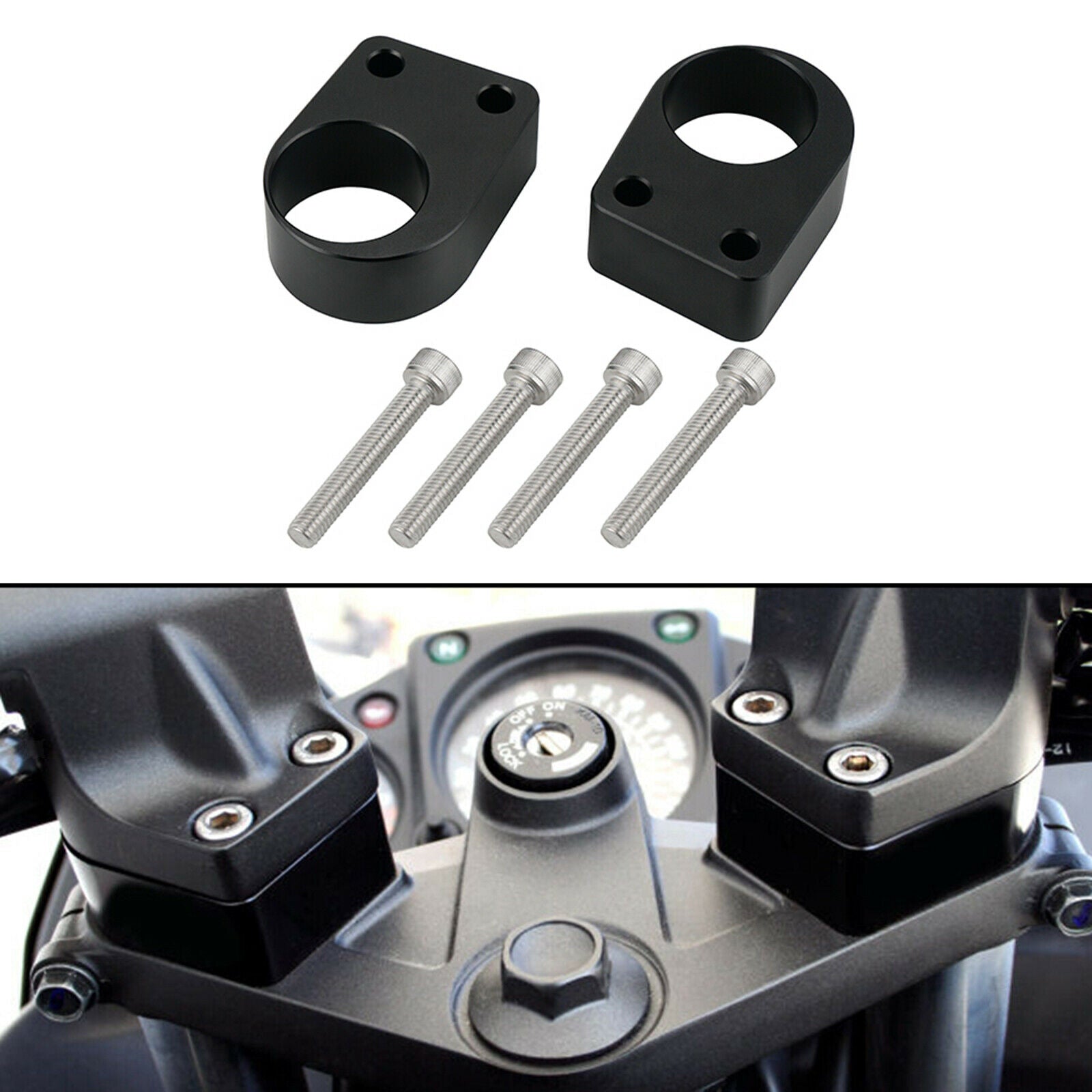 Motorcycle Handlebar Riser Clamp for Kawasaki Ninja EX250 300 2008-2019