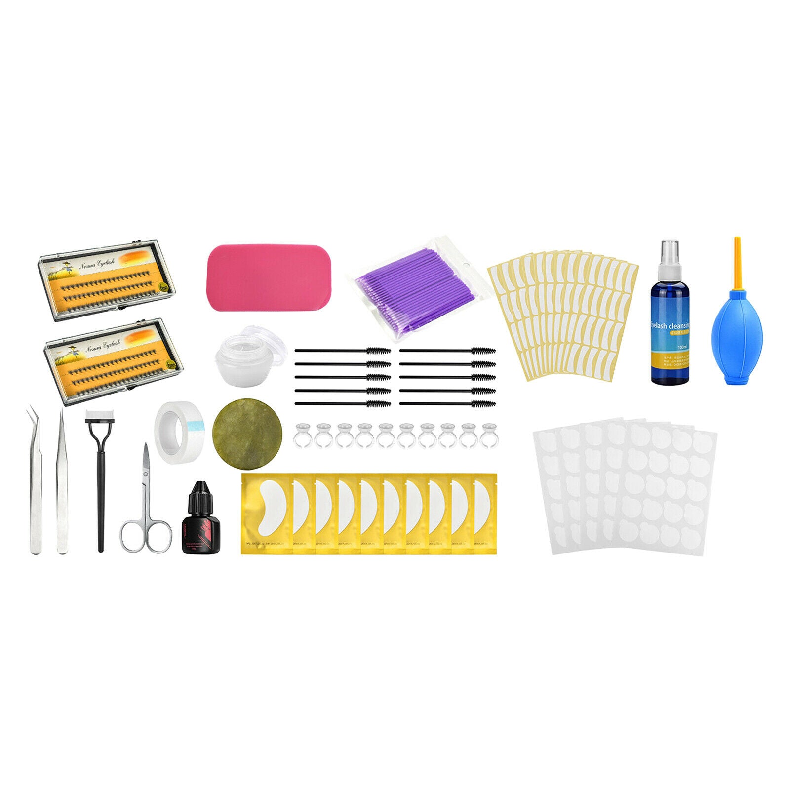 Eyelash Grafting Extension Kit, False Lashes Extension Practice Set Tools Lash