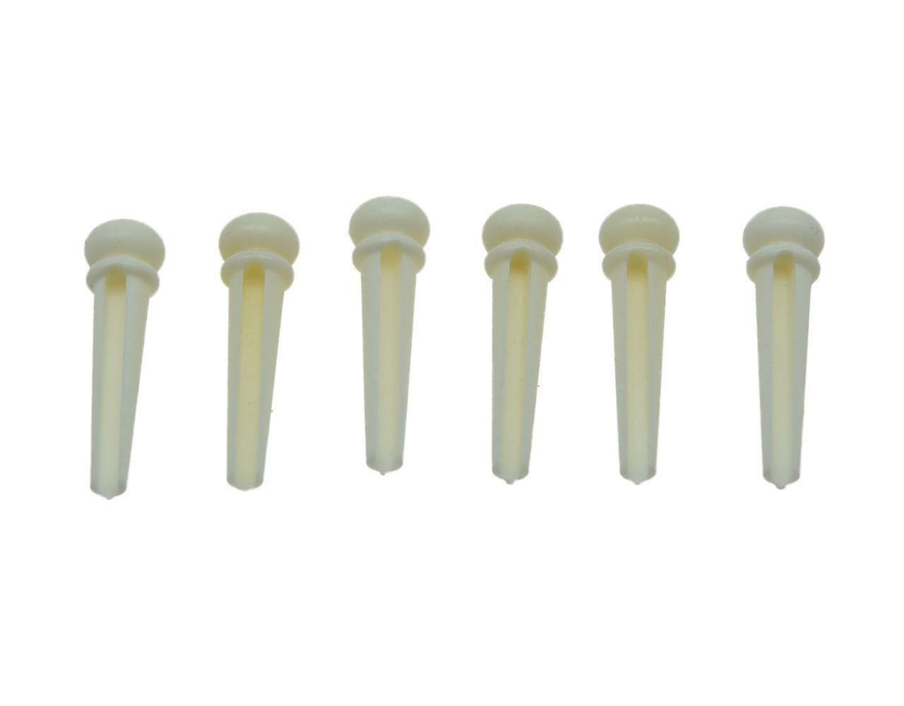 6pcs Pure Bone Acoustic Guitar Bridge Pin No Dots Bridge Pins