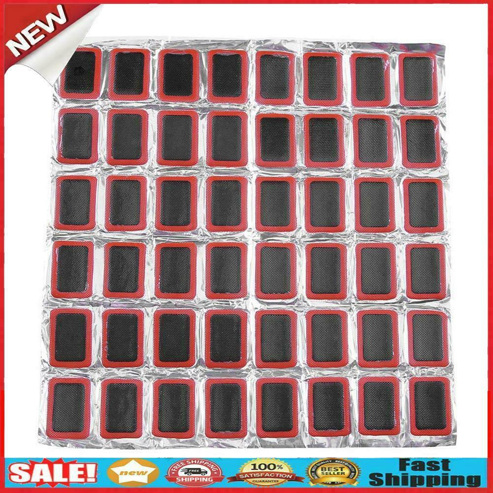 48pcs Bike Tire Bicycle Kit Patches + 1pc Repair Glue Tyre Tube Rubber @