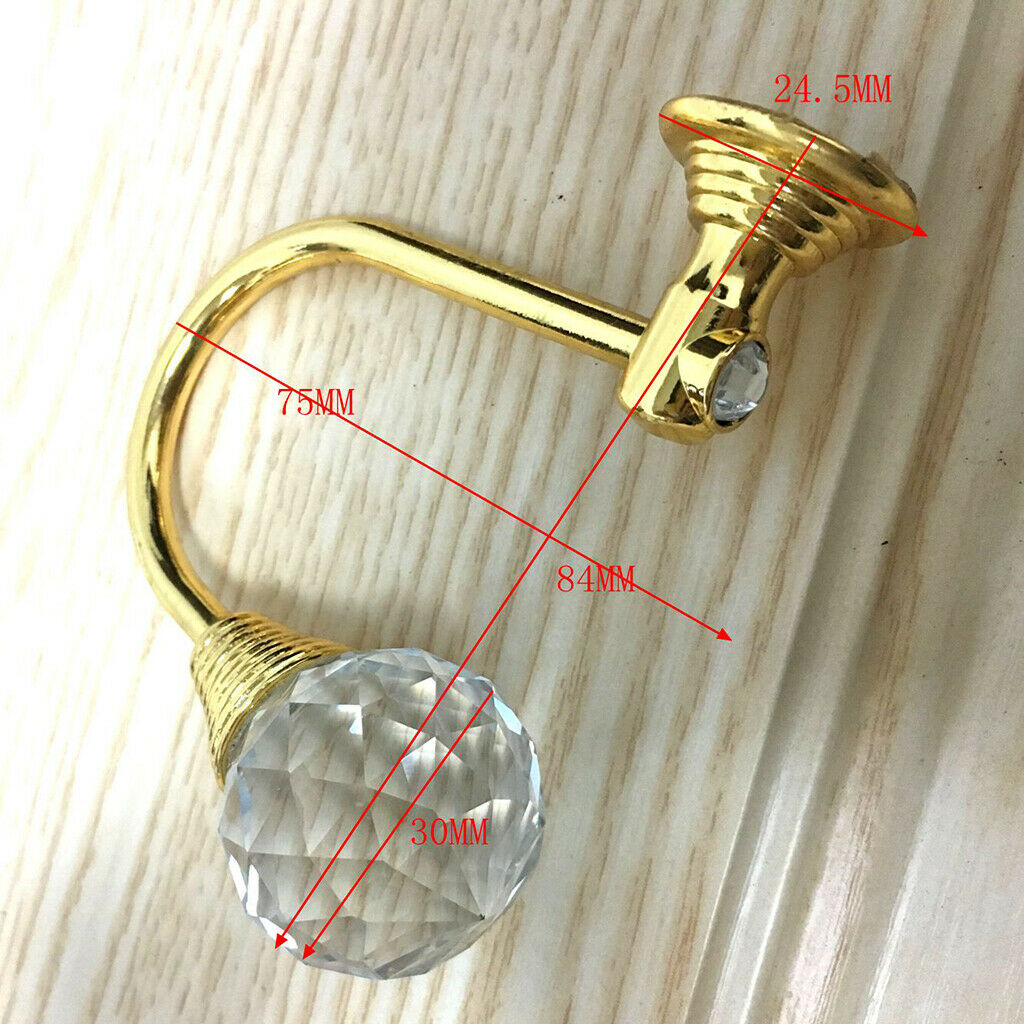 3x Crystal Curtain Tie Drapery Backs Holder Coat Towel Hanger Ball End