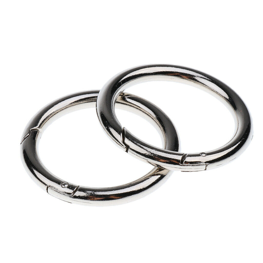 10Pcs Round Key Rings Premium Plated Open Hook Spring Ring Keychain 49mm