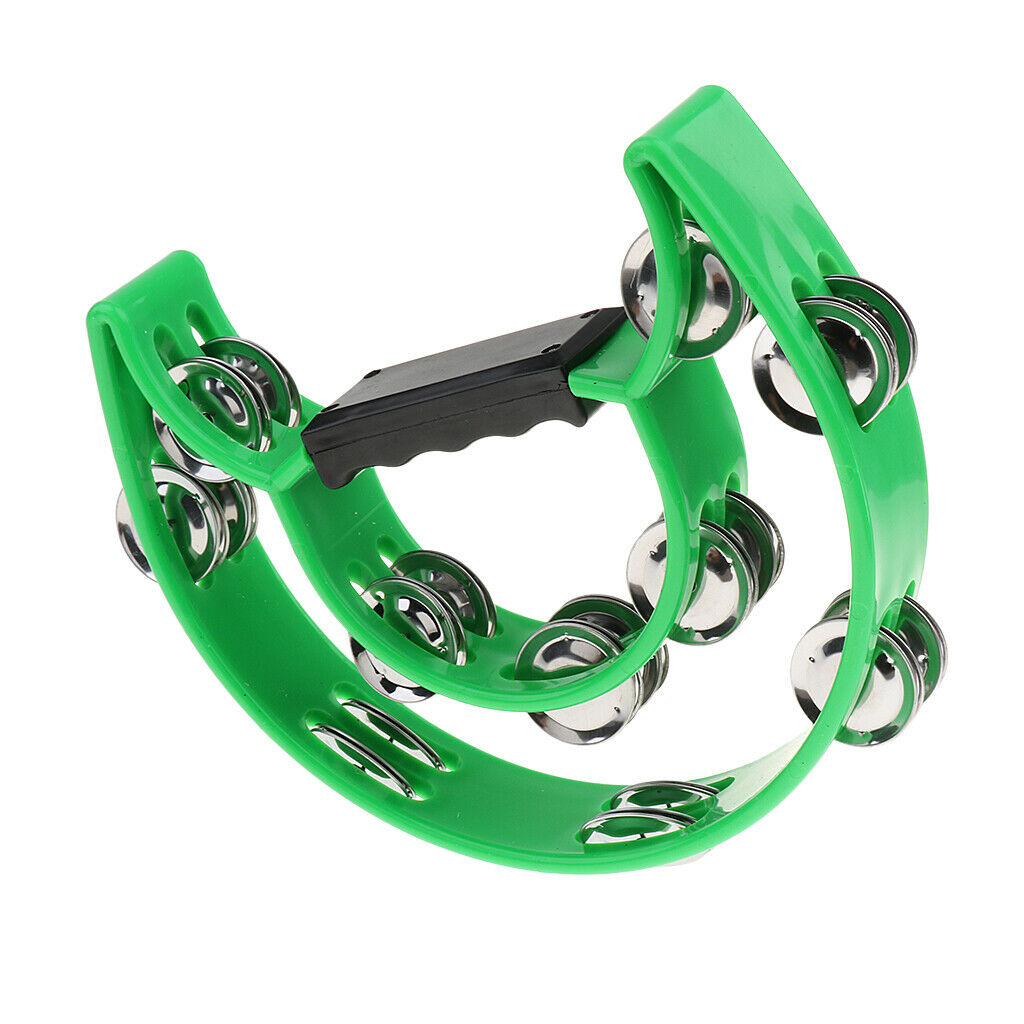 1 Piece Music Rattle Tambourine Handbell Shaker Musical Precussion Green