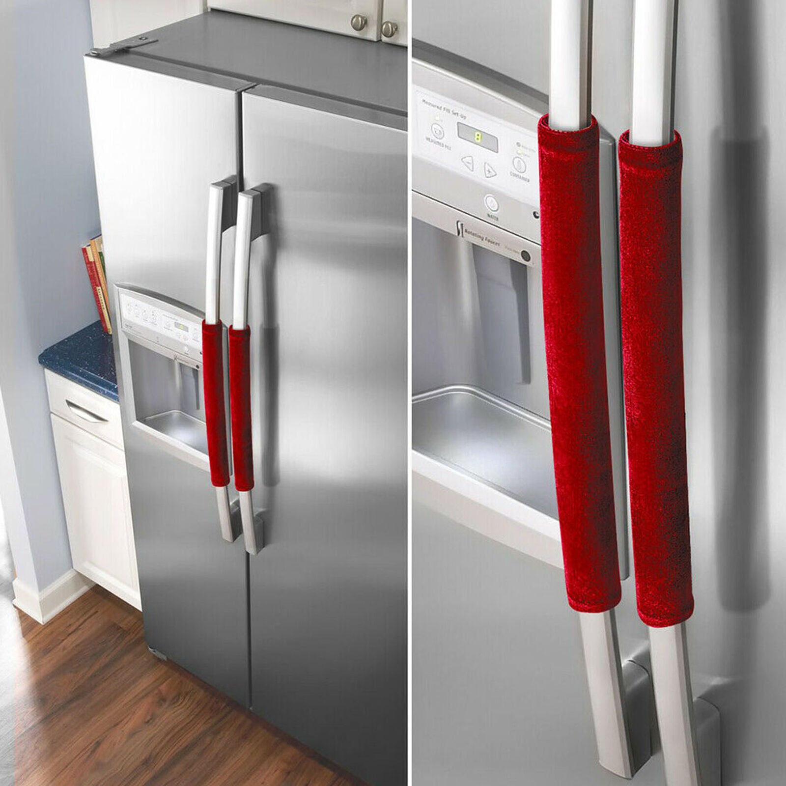 1 pair of Refrigerator Door Handle Covers Home Fridge Microwave Oven Cover