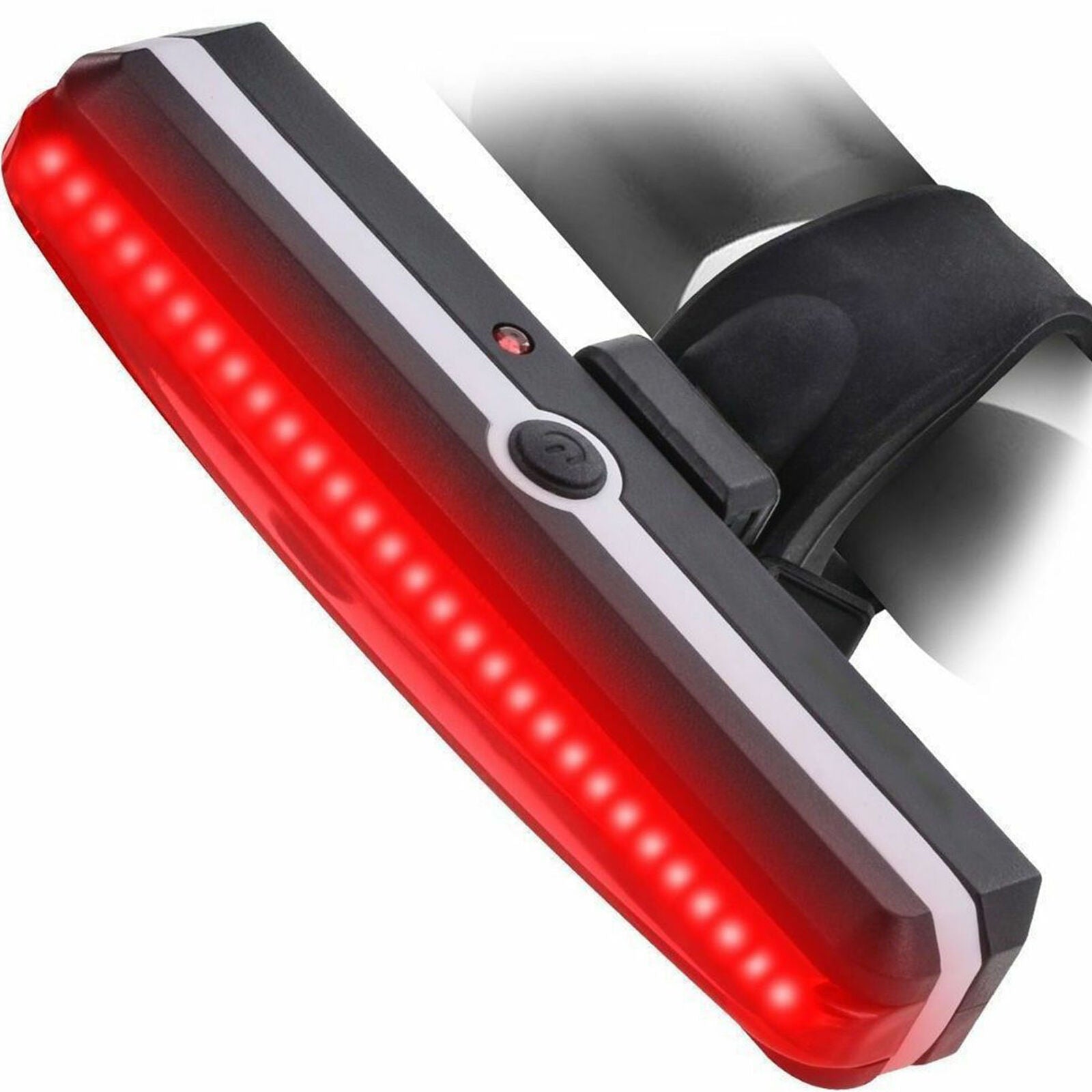 USB Rechargeable Bicycle Tail Light Rear LED Helmet Cycling Safe Flashlight