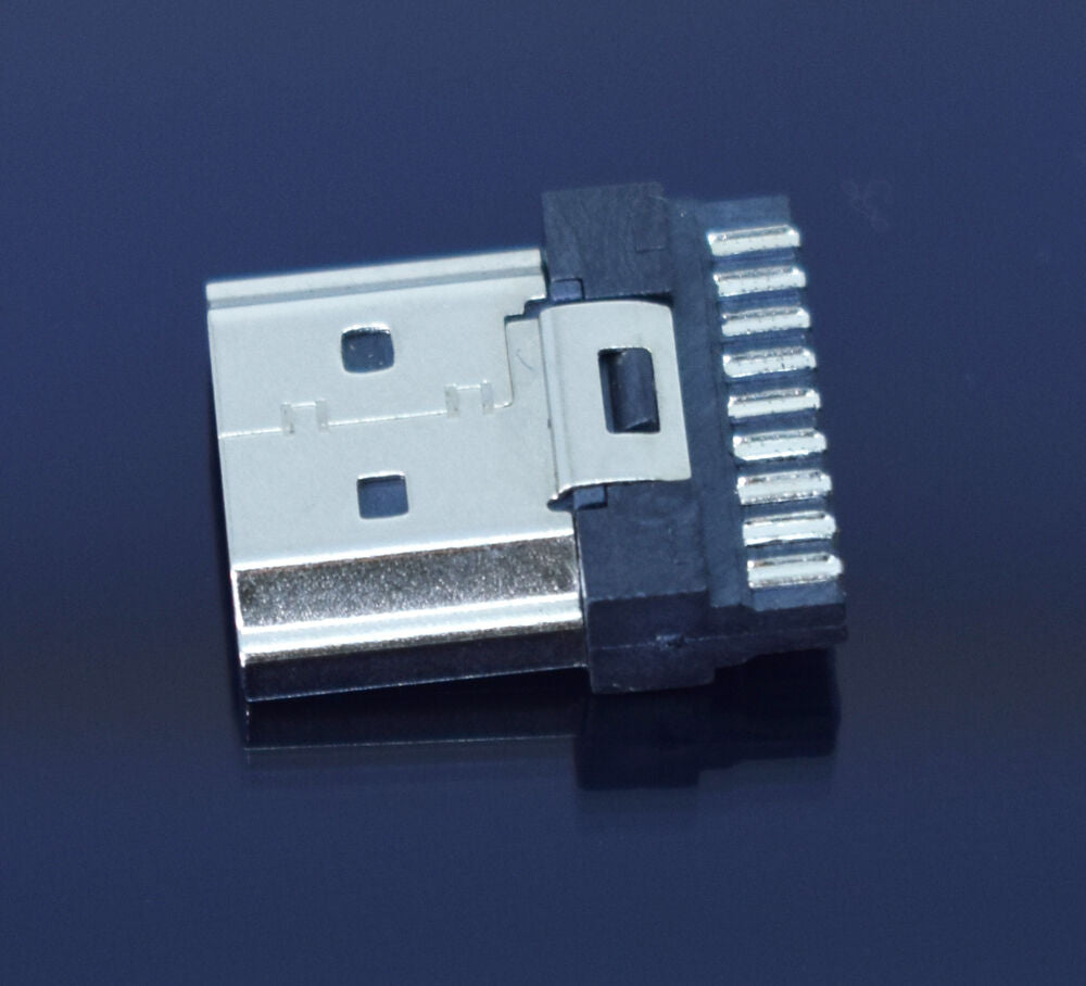 1pc Nickel Plated HDMI Type A 19pin Male Plug Socket Soldering Connector