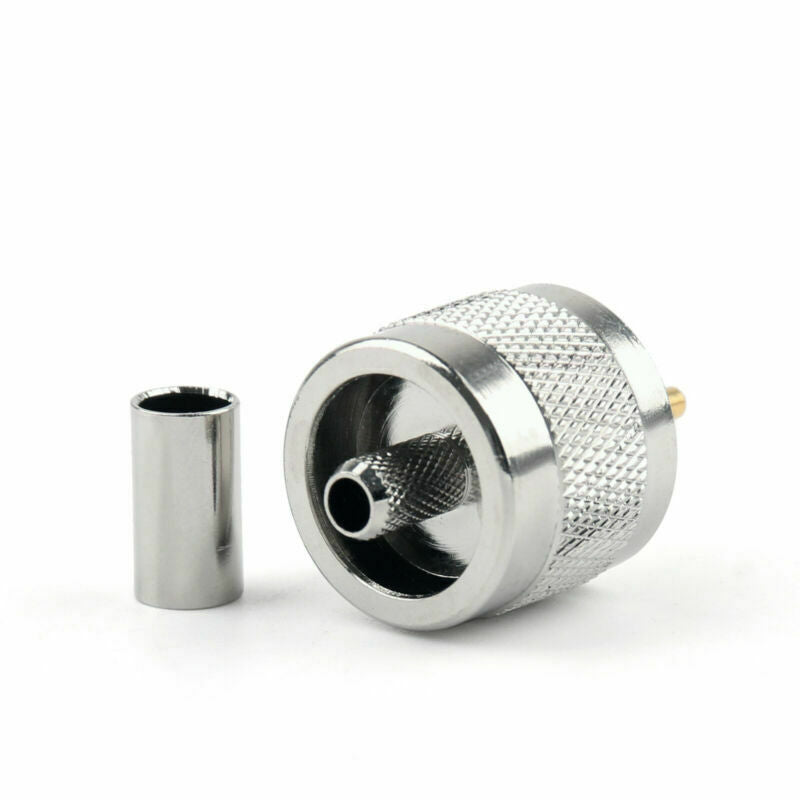 10Pcs Connector UHF Male PL259 Plug Crimp RG58 RG142 LMR195 RG400 Cable Straight