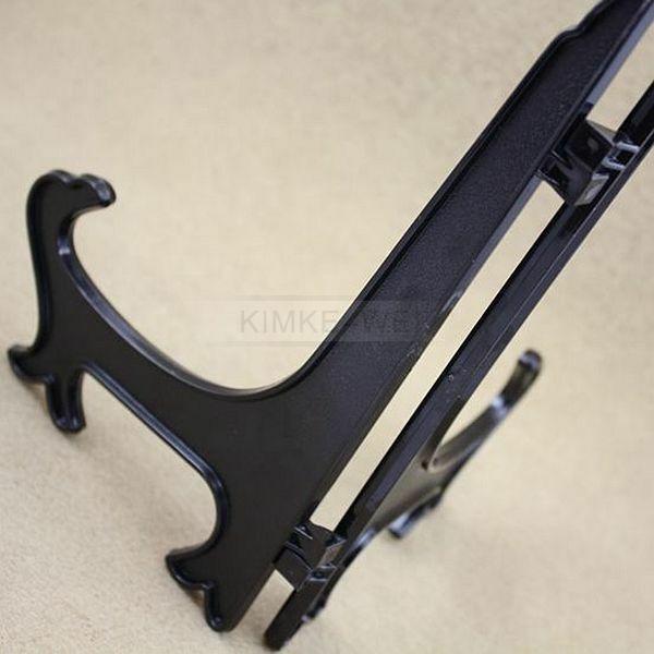 6 x Black Plastic Plate Holders Display Dish Rack Height - 22cm New