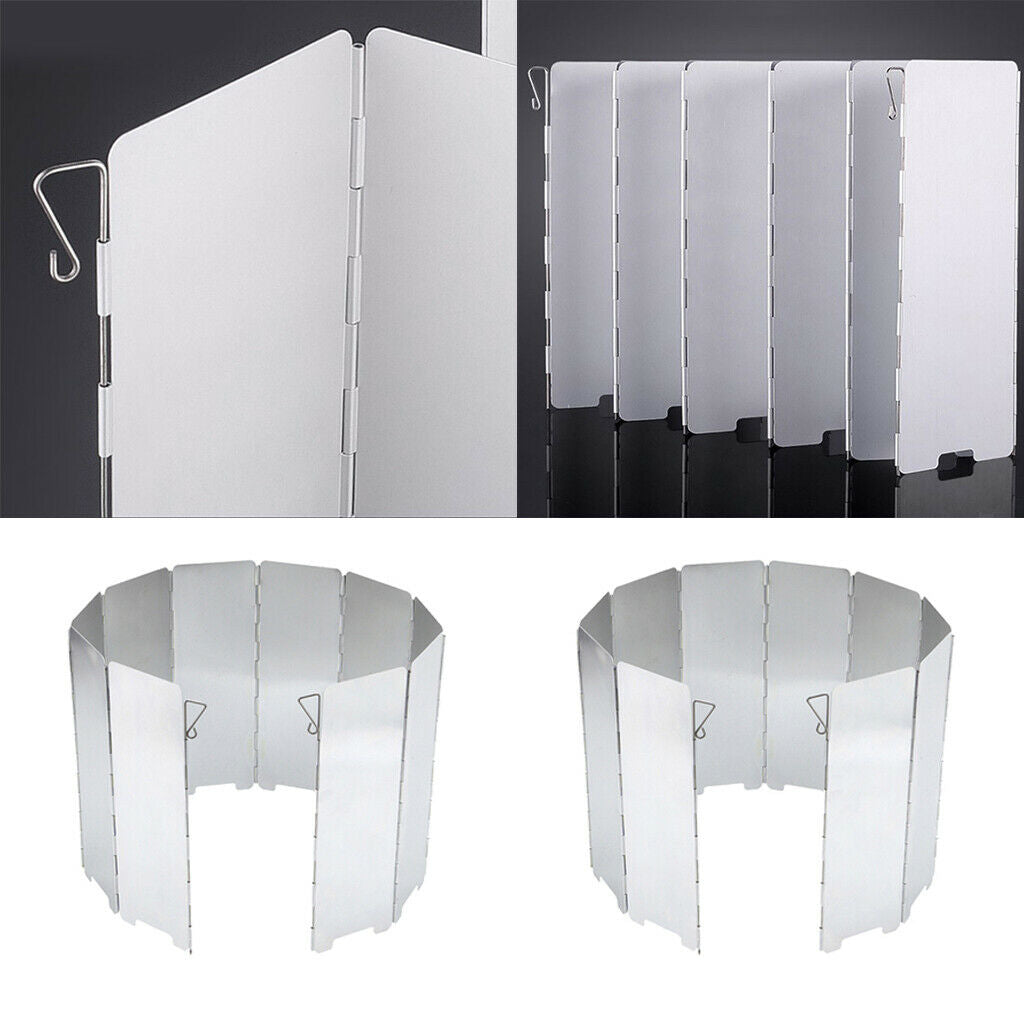 20X EXTERIOR FOLDING STOVE IN ALUMINUM CAMPING WINDSHIELD BY BURNER