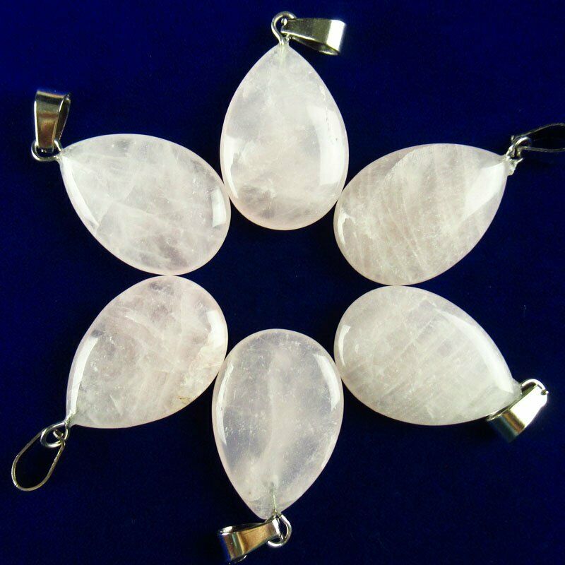 10pcs 27x16x5mm Natural Rose Quartz Teardrop 33g Pendant Bead A-125SK