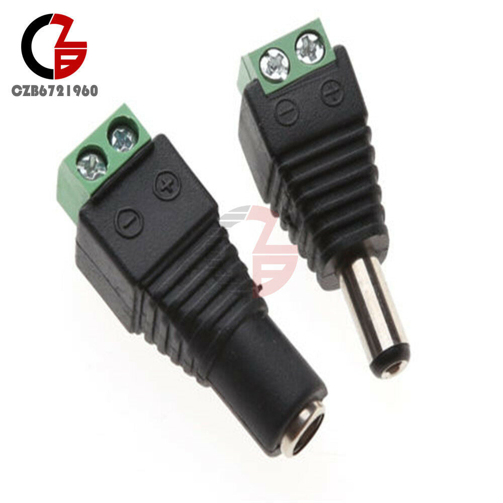 10Pairs Male&Female 5.5X2.1 DC Power Plug Jack Adapter Connector For CCTV Camera