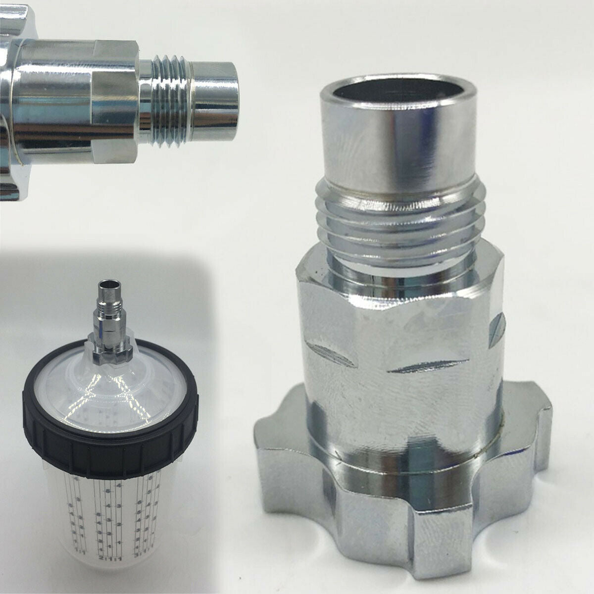 Hard Inner Cup Lids 600ml Spray Gun Tool With M16X1.5mm External Thread Adapter