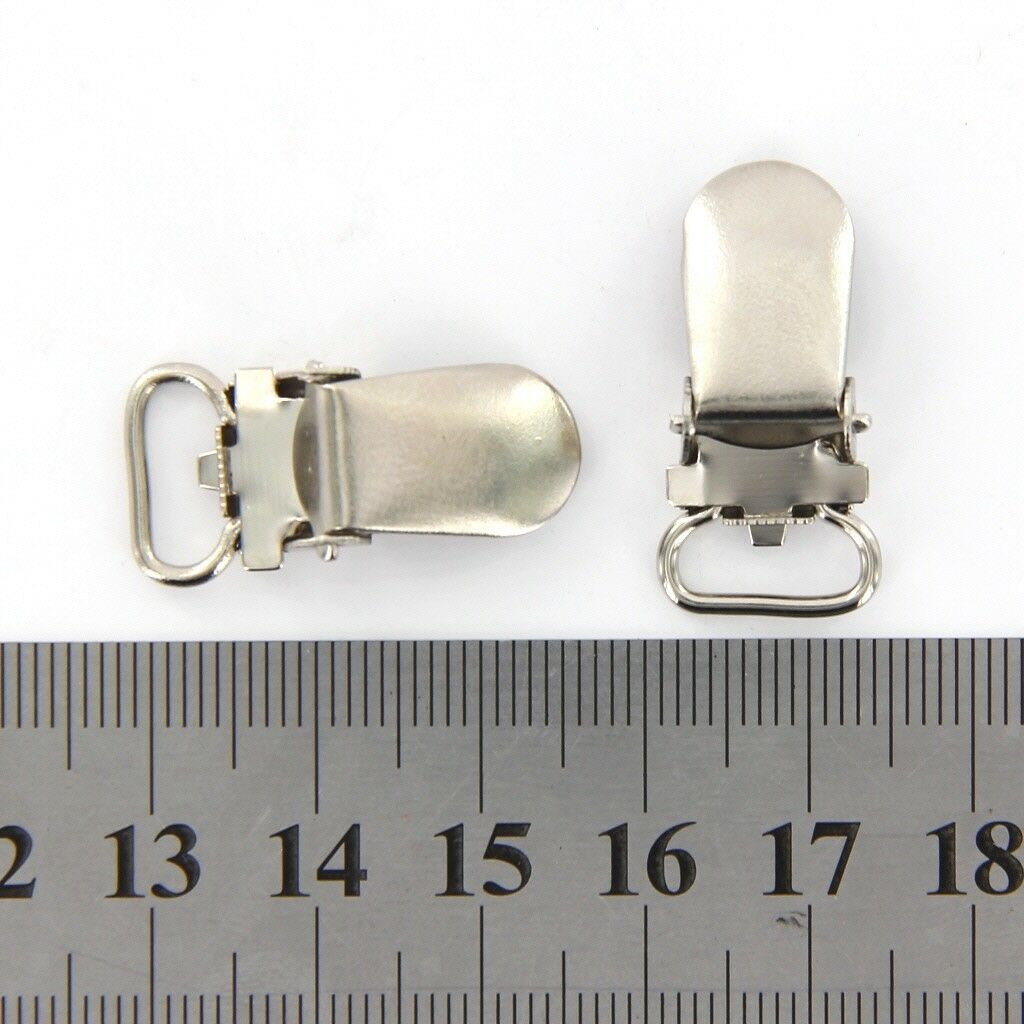 20x Pacifier Suspender Clips Metal Pacifier Clips for Making Holder 28x10mm