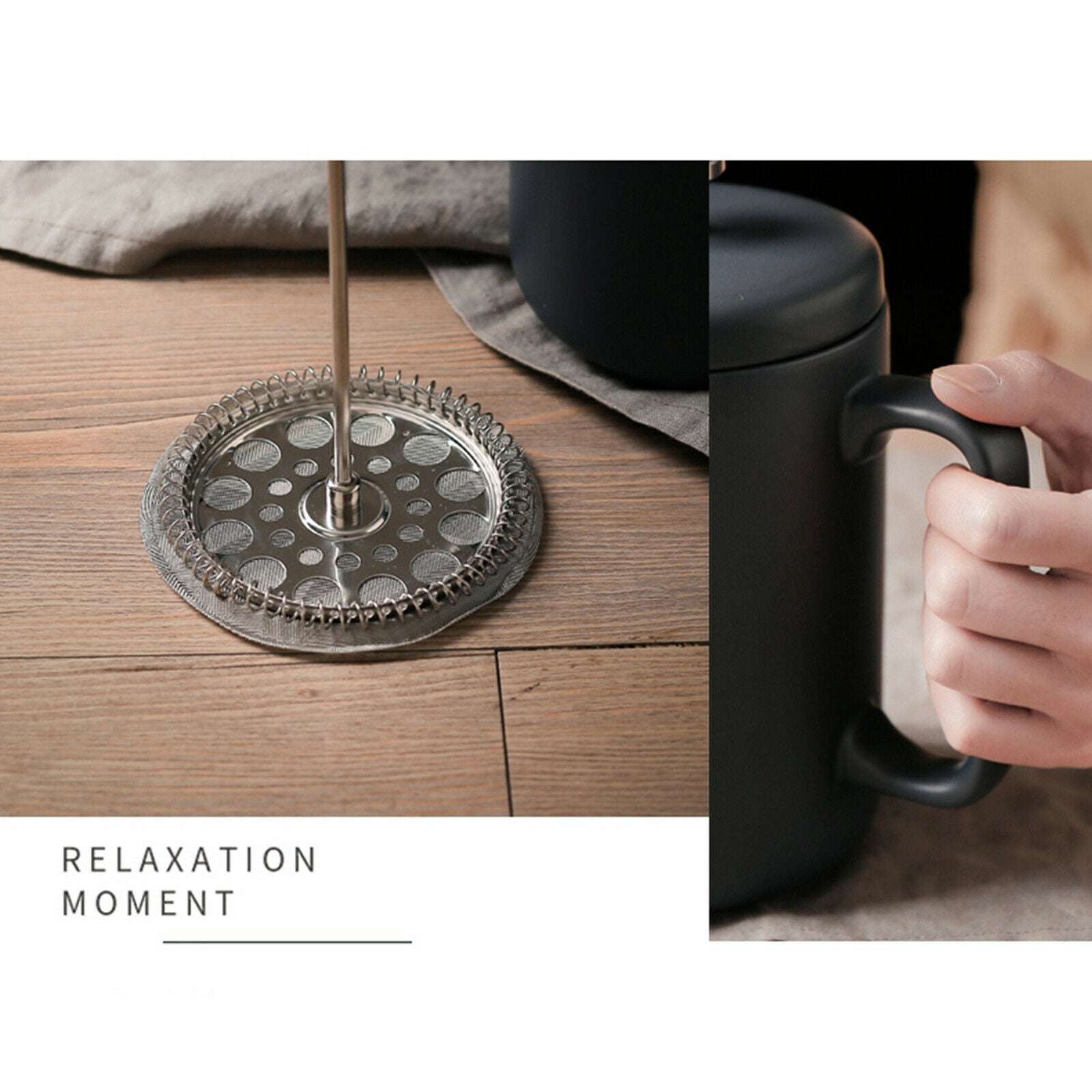 French Press Coffee Maker for Good Coffee and Tea Office Camping Rust-Free
