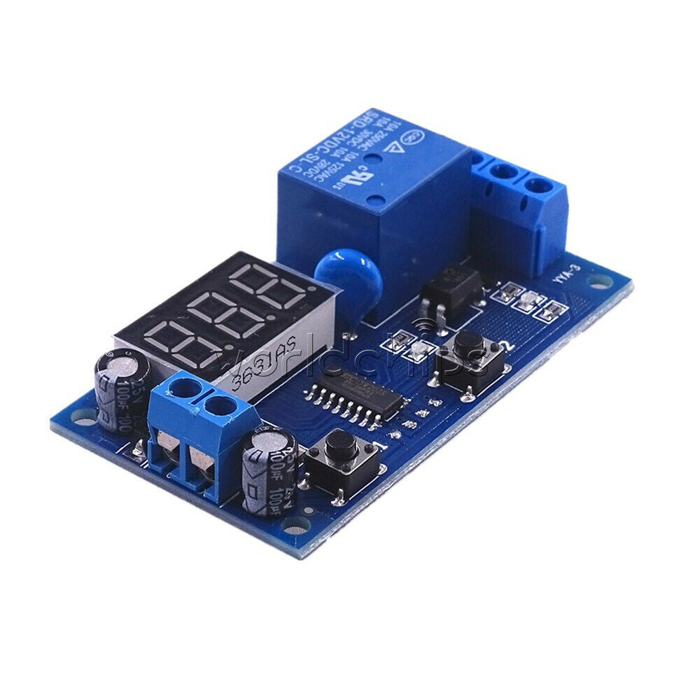 DC12V 2-Button 3-digit Infinite LED Delay Timer Relay on/off Switch Loop Module