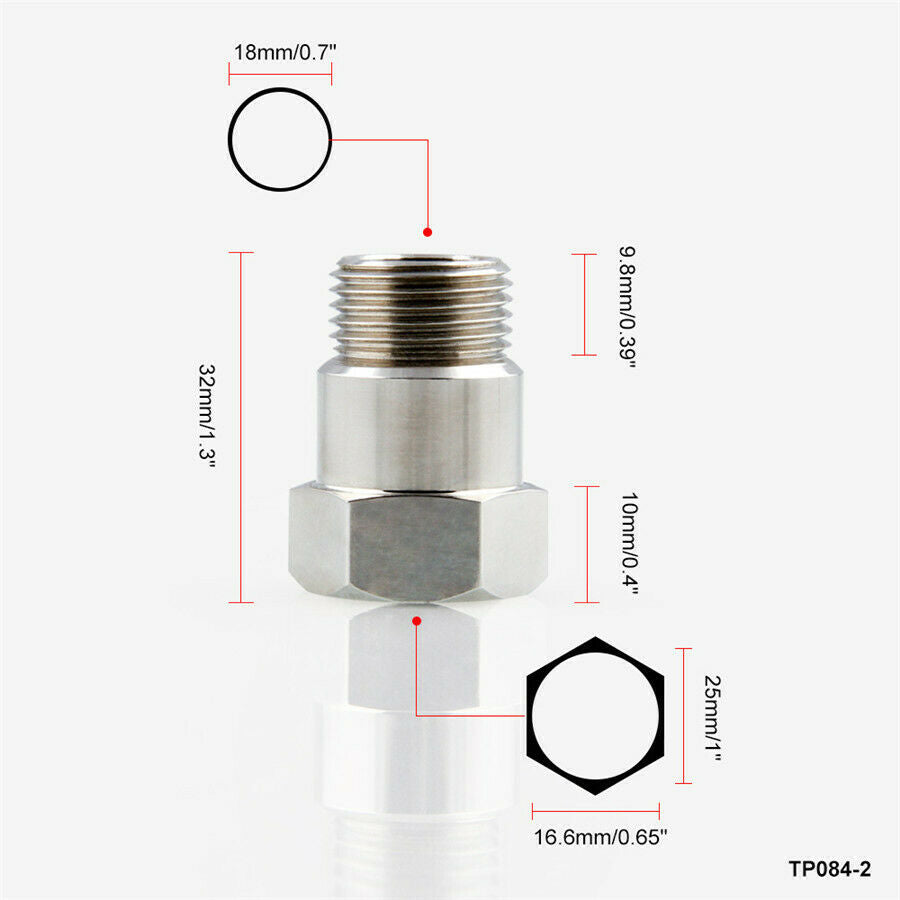 4PCS O2 oxygen sensor test pipe extension extender adapter spacer M18 02 Bung